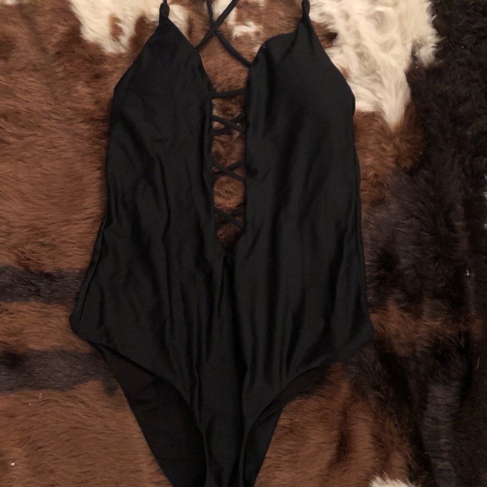 Becca by Rebecca Virtue Plunge Black Swimsuit